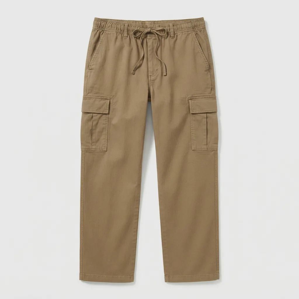 Front view of the Mutual Weave Mens Big and Tall Relaxed Fit Cargo Pant in brown.